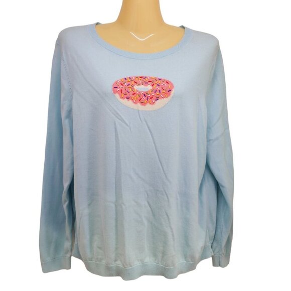Talbots Sprinkle Donut Sweater Lightweight Women's Size XL Petite - Picture 8 of 9